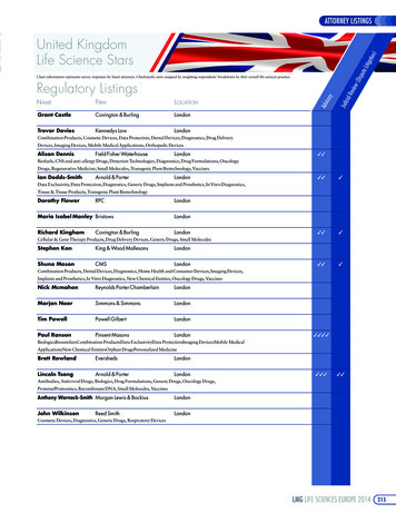 United Kingdom Life Science Stars Regulatory Listings