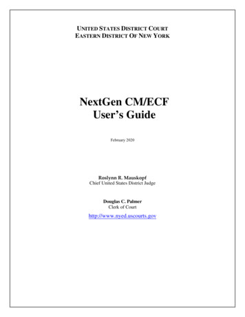 NextGen CM/ECF User’s Guide