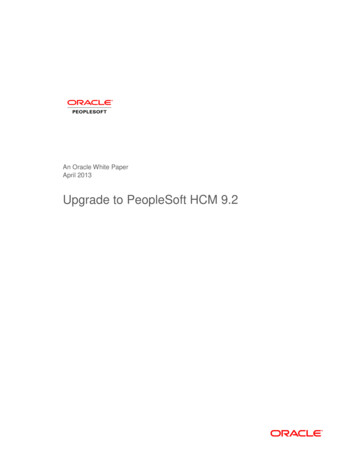Upgrade To PeopleSoft HCM 9 - Oracle