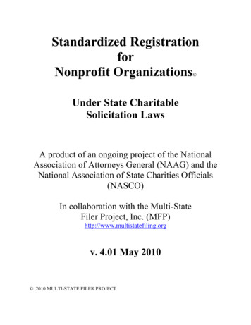 Standardized Registration For Nonprofit Organizations