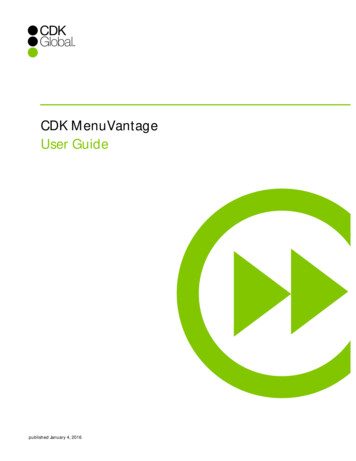 CDK MenuVantage User Guide