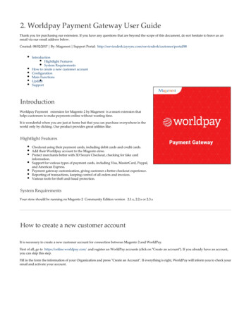 2. Worldpay Payment Gateway User Guide
