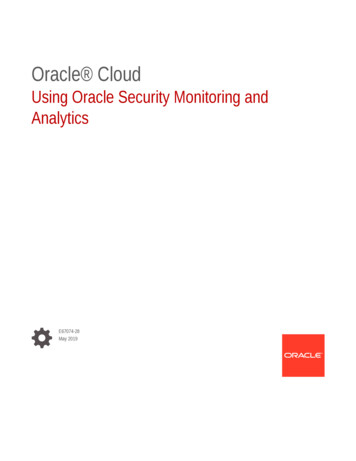 Using Oracle Security Monitoring And Analytics
