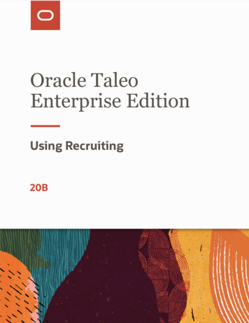 Enterprise Edition Oracle Taleo