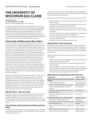 The University Of Wisconsin-Eau Claire - Catalog.uwec.edu