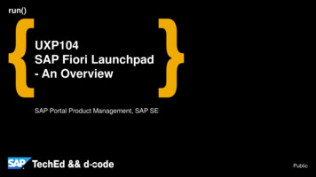 UXP104 SAP Fiori Launchpad - An Overview