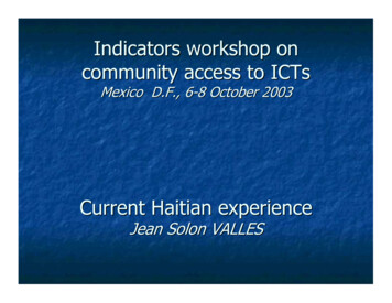 Indicators Workshop On Community Access To ICTs