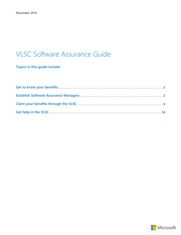 VLSC Software Assurance Guide - Microsoft 365, Microsoft .