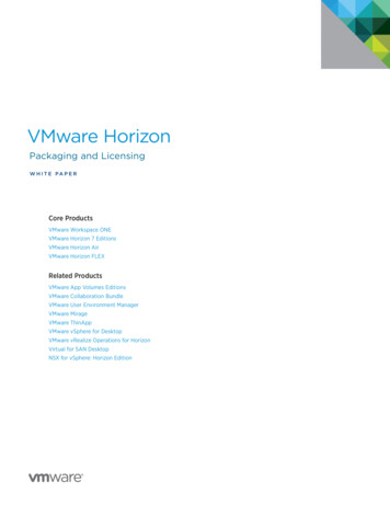 VMware Horizon Pricing Packaging And Licensing (PPL) 