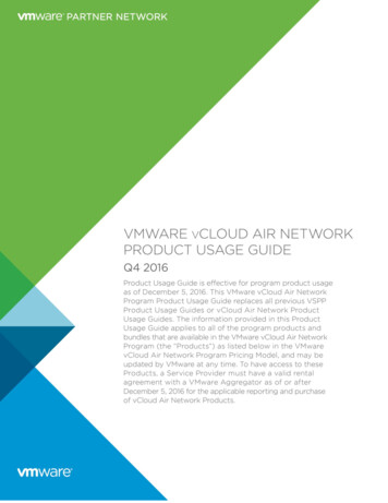 PROGRAM VMware VCloud Air Network Program Product 