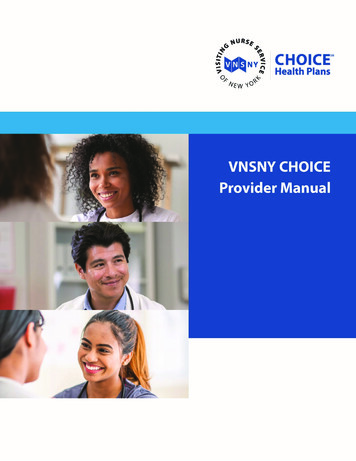 Table Of Contents - VNSNY CHOICE