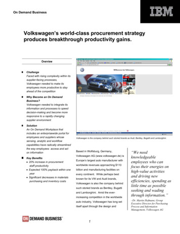Volkswagen’s World-class Procurement Strategy Produces .