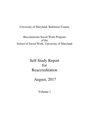 Self-Study Report For Reaccreditation August, 2017 - UMBC