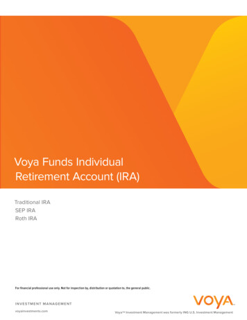 Voya Funds Individual Retirement Account (IRA)