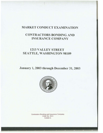Contractors Bonding And Insurance Company - 2005 Market .