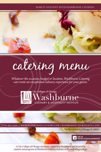 Catering Menu - Washburne Culinary Institute Chicago