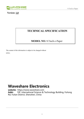 9.7inch E-Paper Specification - Robotshop