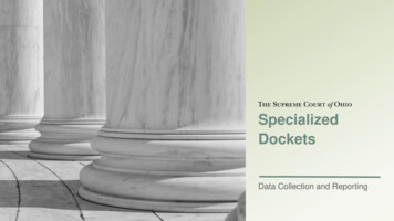 Specialized Dockets Data Collection And Reporting