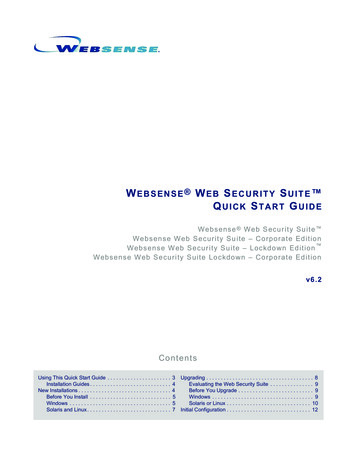 WEBSENSE WEB SECURITY UITE QUICK START GUIDE