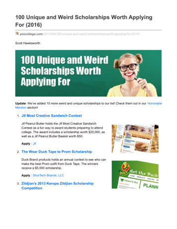 100 Unique And Weird Scholarships Worth Applying For (2016)