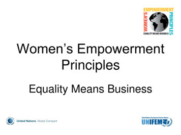 Women’s Empowerment Principles - Un