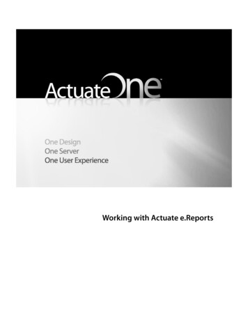 Working With Actuate E.Reports