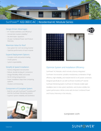 SunPower X22-360-C-AC Residential AC Module Series