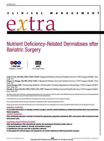 Nutrient Deficiency-Related Dermatoses After Bariatric Surgery