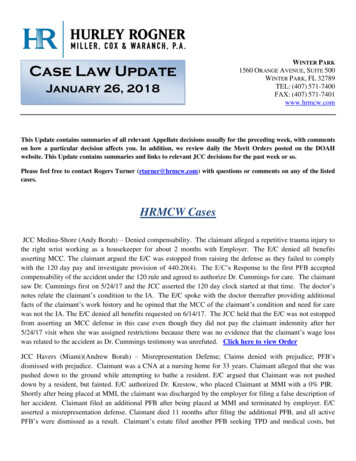 W P Case Law Update RANGE VENUE UITE January 26, 2018