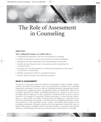 CHAPTER 1 The Role Of Assessment In Counseling