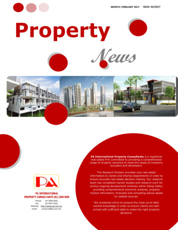 MONTH: FEBRUARY 2017 ISSUE: 02/2017 Property News