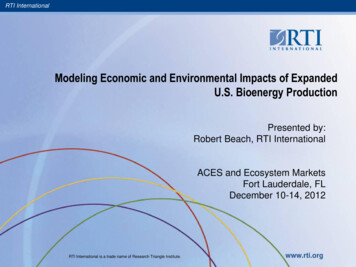 Modeling Economic And Environmental Impacts Of Expanded 