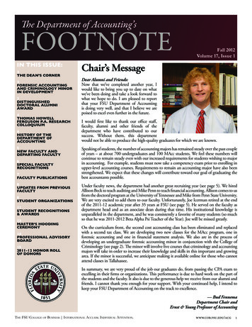 Volume 17, Issue 1 IN THIS ISSUE: Chair’s Message
