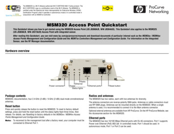 MSM320 Access Point Quickstart - GfK Etilize