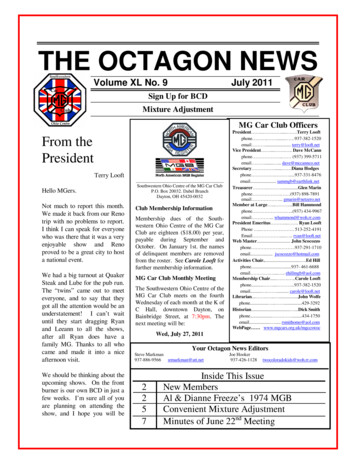 THE OCTAGON NEWS - MG Car Club Southwestern Ohio 