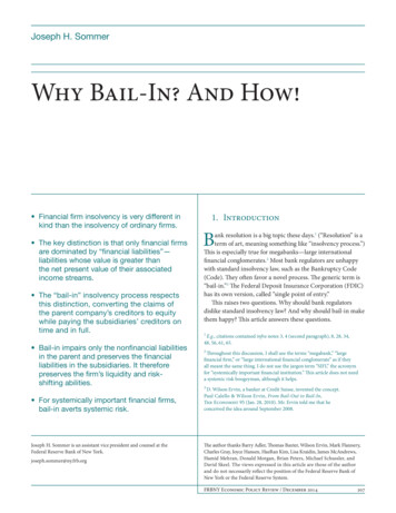 Why Bail-In? And How! - New York Fed
