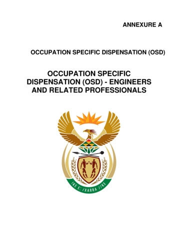 OCCUPATION SPECIFIC DISPENSATION (OSD) - ENGINEERS 
