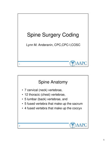 Spine Surgery Coding - AAPC