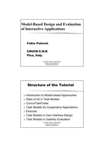 Model-Based Design And Evaluation Of Interactive Applications