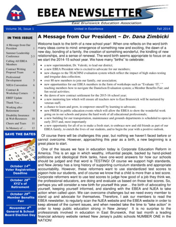 IN THIS ISSUE A Message From Our President Dr. Dana Zimbicki