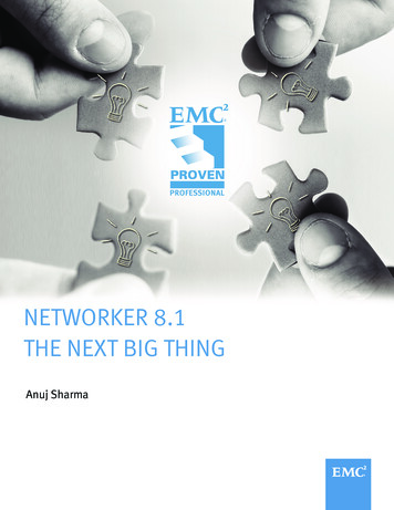 NETWORKER 8.1 THE NEXT BIG THING - Dell Technologies