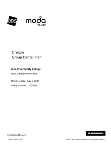 Oregon Dental Plan - Lanecc.edu