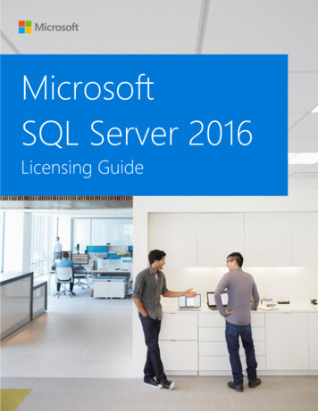 Microsoft SQL Server Software License Terms