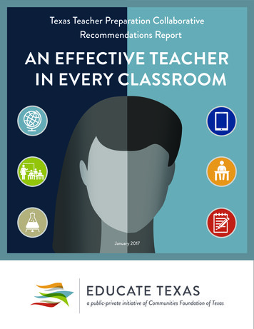 Texas Teacher Preparation Collaborative Recommendations .