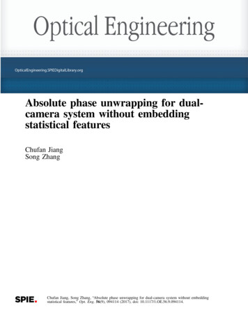 Absolute Phase Unwrapping For Dual- Camera System Without .