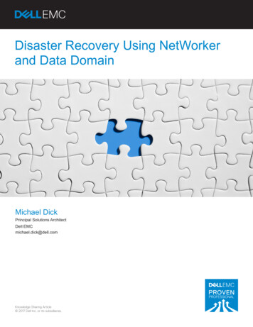 Disaster Recovery Using NetWorker And Data Domain