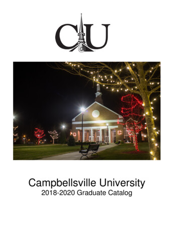 2018-2020 Graduate Catalog Working Copy - Campbellsville
