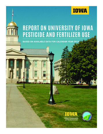 REPORT ON UNIVERSITY OF IOWA PESTICIDE AND 