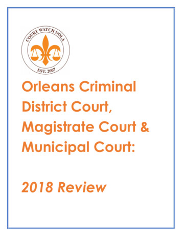 Orleans Criminal District Court, Magistrate Court .