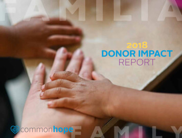 2018 DONOR IMPACT REPORT - Common Hope